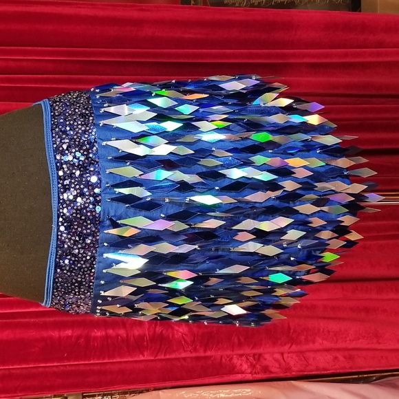 Glamour Royal blue Jazz Dance Costume - Picture 6 of 14